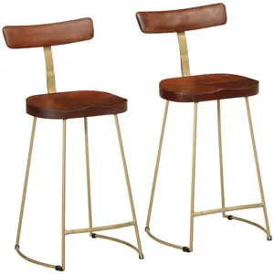 vidaXL Tabourets de Bar Lot de 2 49x43x88 cm Bois de manguier Massif pas cher