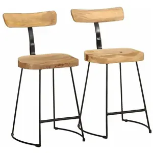 Tabourets de bar lot de 2 49x43x79 cm bois de manguier massif Vidaxl pas cher