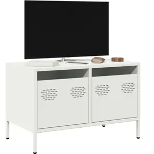 vidaXL Meuble TV blanc 68x39x43,5 cm acier laminé à froid pas cher