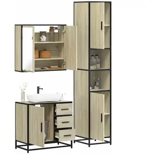 Comparateur de prix : vidaXL Ensemble de meubles de salle de bain 3 pcs chêne sonoma