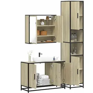 Comparateur de prix : vidaXL Ensemble de meubles de salle de bain 3 pcs chêne sonoma