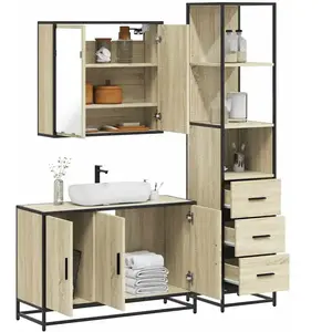 vidaXL Ensemble de meubles de salle de bain 3 pcs chêne sonoma pas cher