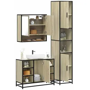 vidaXL Ensemble de meubles de salle de bain 3 pcs chêne sonoma pas cher