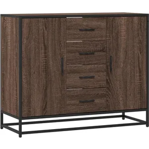 vidaXL Vidaxl Buffet Chêne Marron 92x35x76 Cm Bois D'ingénierie pas cher