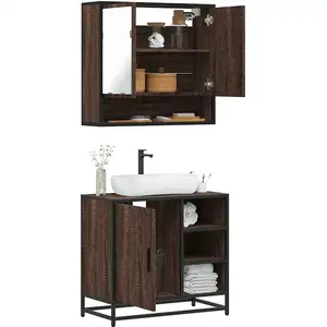 vidaXL Ensemble de meubles de salle de bain 2 pcs Chêne marron pas cher