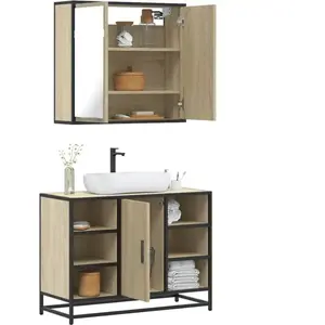vidaXL Ensemble de meubles de salle de bain 2 pcs chêne sonoma pas cher
