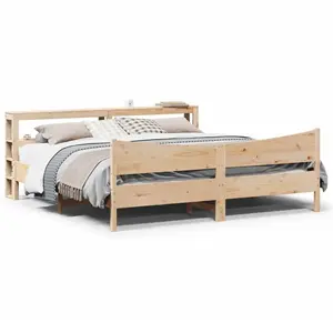 vidaXL Cadre de lit avec tête de lit 200x200 cm Bois de pin massif pas cher