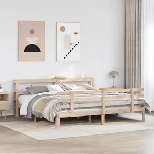 vidaXL Cadre de lit avec tête de lit sans matelas 180x200 cm pas cher
