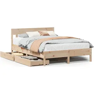 vidaXL Cadre de lit sans matelas 120x190 cm bois de pin massif pas cher