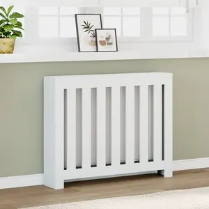Comparateur de prix : vidaXL Cache-radiateur blanc 104x20x82 cm bois d'ingénierie
