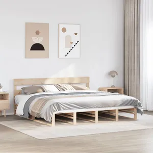 vidaXL Vidaxl Cadre De Lit Sans Matelas 200x200 Cm Bois Massif De Pin pas cher