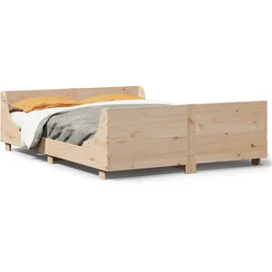 vidaXL Cadre de lit avec tête de lit 140x200 cm bois de pin massif pas cher