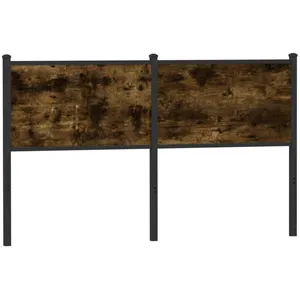 vidaXL Tête de lit chêne fumé 150 cm bois d'ingénierie et acier pas cher