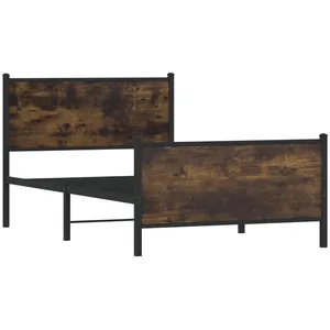 vidaXL Cadre de lit métal avec tête de lit et pied de lit 100x190 cm pas cher