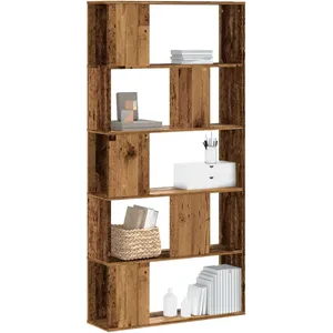 vidaXL Bibliothèque 5 niveaux vieux bois bois d'ingénierie pas cher