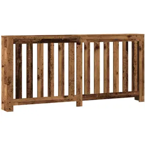 vidaXL Cache-radiateur vieux bois 175x20x82 cm bois d'ingénierie pas cher