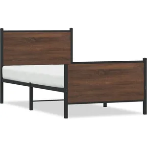vidaXL Cadre de lit métal avec tête de lit et pied de lit 90x190 cm pas cher