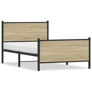 vidaXL Cadre de lit métal avec tête de lit et pied de lit 100x200 cm pas cher