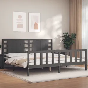 vidaXL Cadre de lit métal avec tête de lit et pied de lit 140x190 cm pas cher