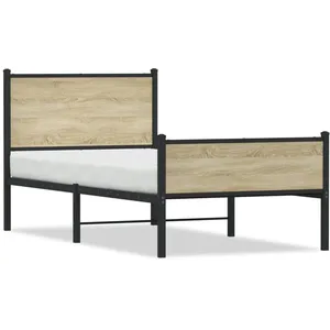 vidaXL Cadre de lit métal avec tête de lit et pied de lit 100x200 cm pas cher