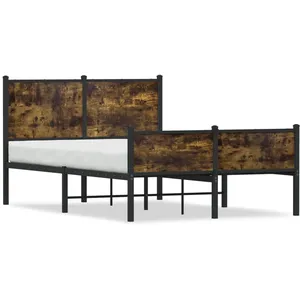 vidaXL Vidaxl Cadre De Lit En Métal Sans Matelas Chêne Fumé 120x200 Cm pas cher