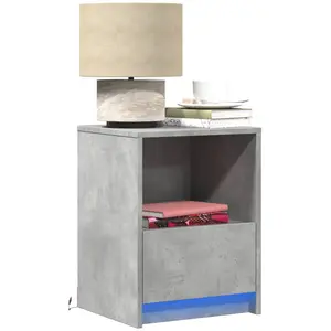 Comparateur de prix : vidaXL Armoires de chevet et lumières LED 2 pcs gris béton