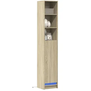 vidaXL Buffet avec LED chêne sonoma 36x32,5x200 cm bois d'ingénierie pas cher