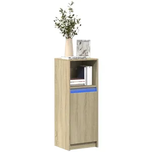 vidaXL Buffet avec LED chêne sonoma 38x34x100 cm bois d'ingénierie pas cher