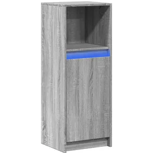vidaXL Buffet avec LED sonoma gris 38x34x100 cm bois d'ingénierie pas cher