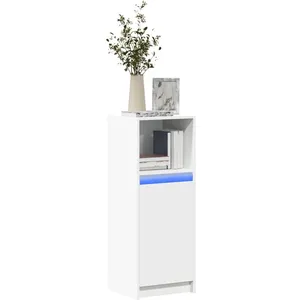 Comparateur de prix : vidaXL Buffet avec LED blanc 38x34x100 cm bois d'ingénierie