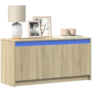 vidaXL Meuble TV avec LED chêne sonoma 100x34x50 cm bois d'ingénierie pas cher
