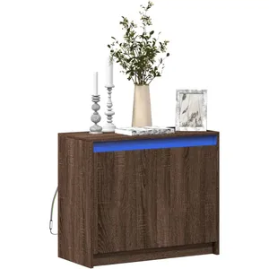 vidaXL Buffet avec LED chêne marron 72x34x61 cm bois d'ingénierie