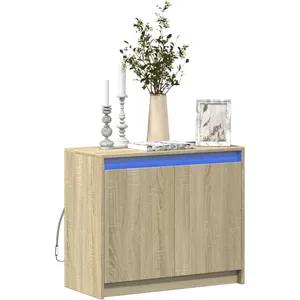 vidaXL Buffet avec LED chêne sonoma 72x34x61 cm bois d'ingénierie pas cher
