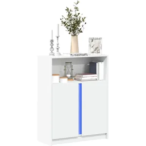 vidaXL Buffet avec LED blanc 77x34x100 cm bois d'ingénierie