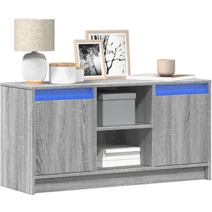 vidaXL Meuble TV avec LED sonoma gris 100x34x50 cm bois d'ingénierie pas cher