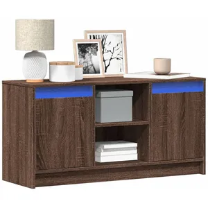 vidaXL Meuble TV avec LED chêne marron 100x34x50 cm bois d'ingénierie pas cher