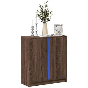 vidaXL Buffet avec LED chêne marron 77x34x85 cm bois d'ingénierie pas cher