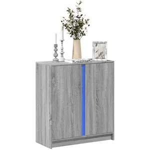 vidaXL Buffet avec LED sonoma gris 77x34x85 cm bois d'ingénierie pas cher