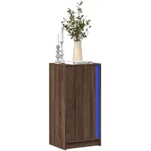 vidaXL Buffet avec LED chêne marron 42,5x34x85 cm bois d'ingénierie pas cher
