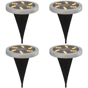 Comparateur de prix : vidaXL Lampes solaires de sol et piquets de sol extérieur 4 pcs