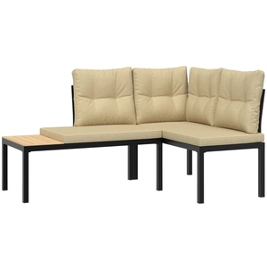 Comparateur de prix : vidaXL Bancs de jardin avec coussins lot de 2 acier enduit de poudre