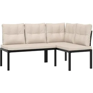 Comparateur de prix : vidaXL Bancs de jardin avec coussins lot de 2 acier enduit de poudre