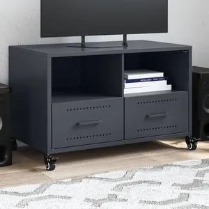 vidaXL Meuble TV anthracite 68x39x43,5 cm acier laminé à froid pas cher