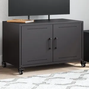 vidaXL Meuble TV noir 68x39x43,5 cm acier laminé à froid pas cher
