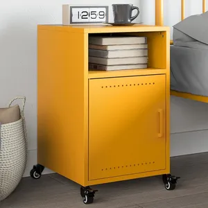 vidaXL Table de chevet jaune moutarde 36x39x59 cm acier pas cher