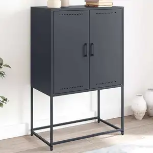 vidaXL Buffet haut anthracite 68,5x38,5x107 cm acier pas cher