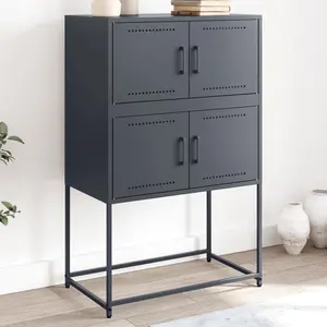 vidaXL Buffet anthracite 68,5x38,5x107 cm acier pas cher