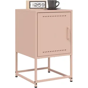 vidaXL Tables de chevet 2 pcs rose 36x39x60,5 cm acier pas cher