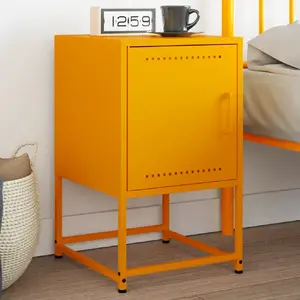 vidaXL Table de chevet jaune moutarde 36x39x60,5 cm acier pas cher