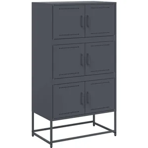 vidaXL Buffet anthracite 68,5x38,5x123,5 cm acier pas cher